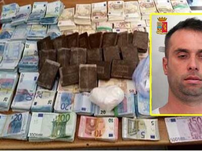 Nascondeva in casa 2 chili di hashish e 200 mila euro: arrestato dopo un inseguimento