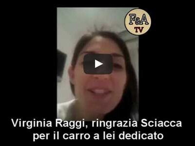 Virginia Raggi con un VIDEO, ringrazia Sciacca per il carro allegorico a lei dedicato