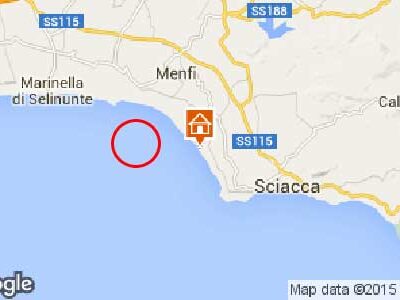 Scossa di terremoto registrata all’alba di ieri tra Sciacca e Menfi, con epicentro a mare