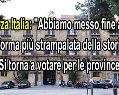Regione Sicilia. Forza Italia esulta: “abbiamo reintrodotto voto diretto presidenti ex province”