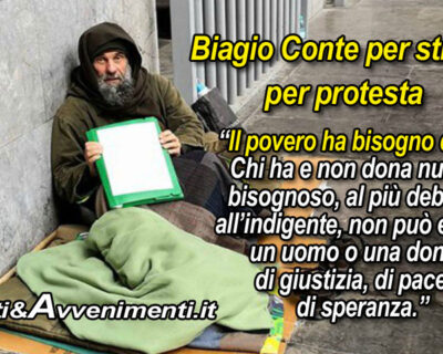 Biagio Conte dorme per strada e sta male: “Protesto per poveri e senzatetto”