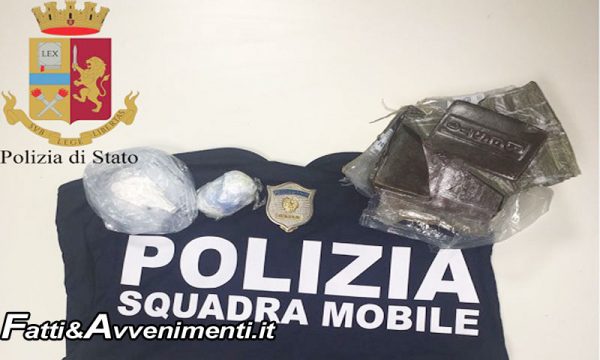 Pluripregiudicato albanese con 1kg di hashish e 100gr di cocaina: Arrestato