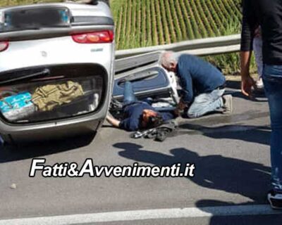 Ancora un incidente sulla Palermo-Sciacca: un’auto sbanda e si ribalta: ferito il conducente