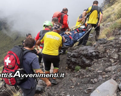 Etna. Escursionista di Paternò si frattura la caviglia sul sentiero della Schiena dell’Asino: soccorso dai Militari della GdF