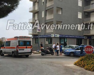 Sciacca. Incidente in via Ovidio, una  moto cade a causa di olio sull’asfalto: una donna in ospedale