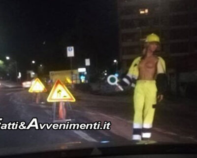 Catania. Manichino “a seno nudo” segnala lavori su circonvalazione: si fermano tutti… a guardare – VIDEO