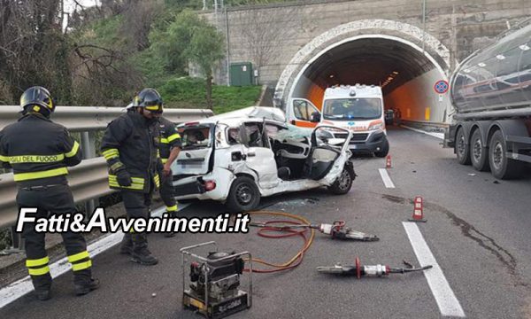 Taormina. Scontro auto-tir sull’A18: grave il bilancio, 1 morto e 3 feriti