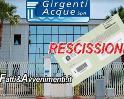Il presidente dell’ATI Francesca Valenti rescinde il contratto con Girgenti Acque per inadempienza del servizio