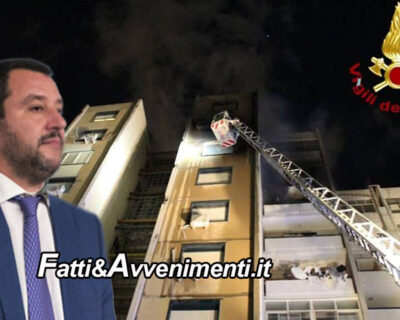 Catania. Pompieri derubati mentre spengono incendio, Salvini: “proporremo aggravante per chi deruba soccorritori”
