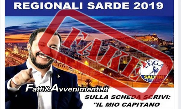 Elezioni Sardegna. Falso post della Lega su Facebook: “Votate il mio Capitano Salvini”, ma così si annulla la scheda