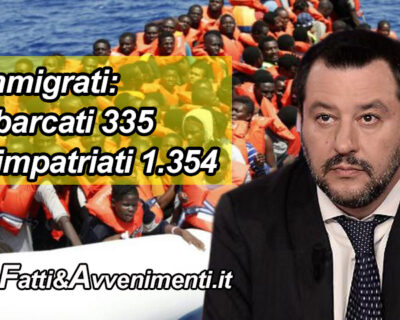 Sbarchi migranti: primi 3 mesi 2019, per il Viminale crollano del 94% e Salvini commenta “Dalle parole ai fatti”