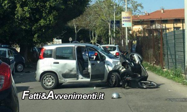 Palermo. Grave incidente, uno scooter si scontra con un’auto: 2 i feriti, il motociclista è in prognosi riservata