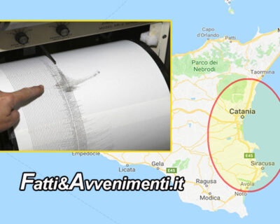Trema il Catanese: scossa di terremoto di magnitudo 3.3  avvertita anche in provincia di Siracusa