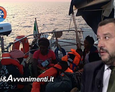 Ong Mediterranea prende 54 migranti in zona Sar e inseguita dai libici fugge in Italia, Salvini “vada a Tunisi”