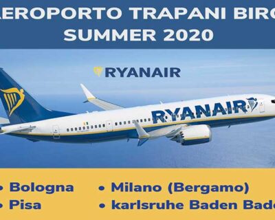 Aeroporto Trapani Birgi. Ryanair riprende i collegamenti con 4 rotte per l’estate 2020: ecco i dettagli