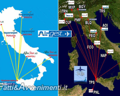 Aeroporto Birgi (TP). Dal 1 novembre rotte operative per : Brindisi, Napoli, Parma, Perugia, Trieste e Ancona