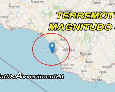 Forte scossa di terremoto tra Ragusa e Catania: avvertita anche nell’Agrigentino