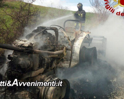Bivona (AG).  Mezzo agricolo dato alle fiamme: indagano i carabinieri