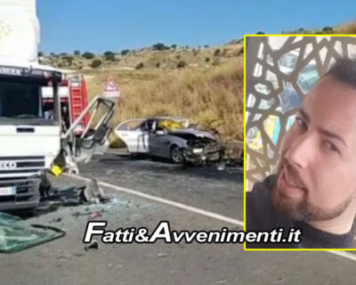 Caltagirone (Ct). Incidente auto contro camion sulla SS417: muore tassista 29enne di Gela