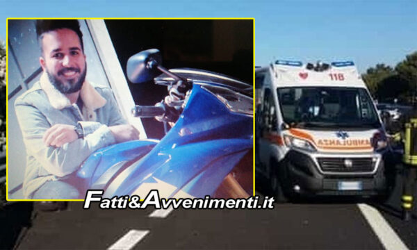 Scontro tra auto e moto sulla A19 Palermo – Catania: Muore 29enne motociclista