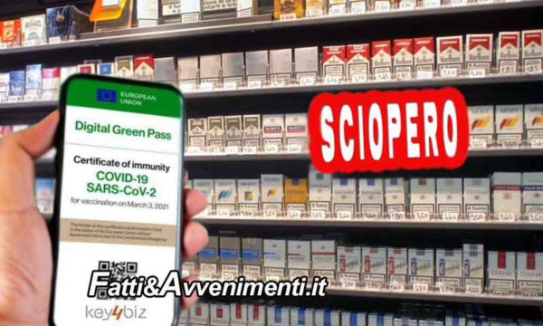 Tabaccai annunciano sciopero: “chi non ha il Green Pass comprerà sigarette di contrabbando”