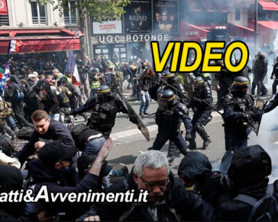 Parigi, 1° Maggio, contestato Macron: scontri tra polizia e manifestanti con lanci di bottiglie e lacrimogeni