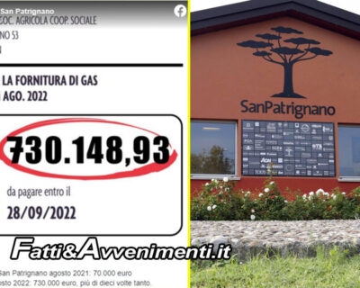Comunità San Patrignano, bolletta schizza da 70mila a 730mila euro: “Rischiamo di chiudere”