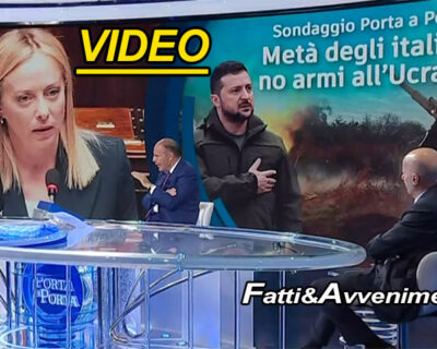 Porta a Porta. Sondaggio Ucraina: “Metà italiani contro invio armi a Kiev e favorevoli a concessioni a Russia per pace”