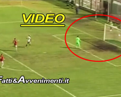 L’incredibile gol del portiere del Messina Lewandowski: segna da 90 metri