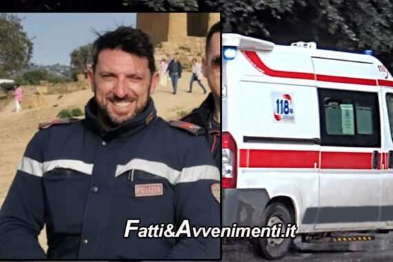 Catania. Agente di polizia muore a 39 anni colpito da malore improvviso: lascia la moglie e 2 bambine di 15 mesi e 4 anni
