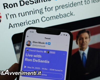 DeSantis annuncia la sua candidatura per le presidenziale del 2024 su Twitter ma è  un disastro tecnico