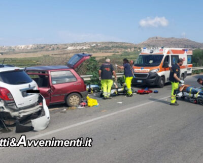 Terribile scontro tra tre auto a Custonaci: muore una donna, grave la figlia e altri 4 feriti