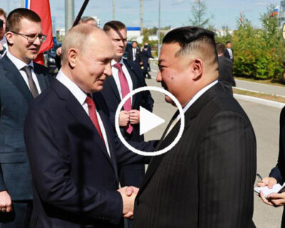 È iniziato con una lunga stretta di mano l’incontro tra Putin e Kim Jong Un al cosmodromo di Vladivostok