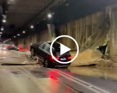 VIDEO – Crolla galleria a Pescara: tragedia sfiorata e automobilisti intrappolati
